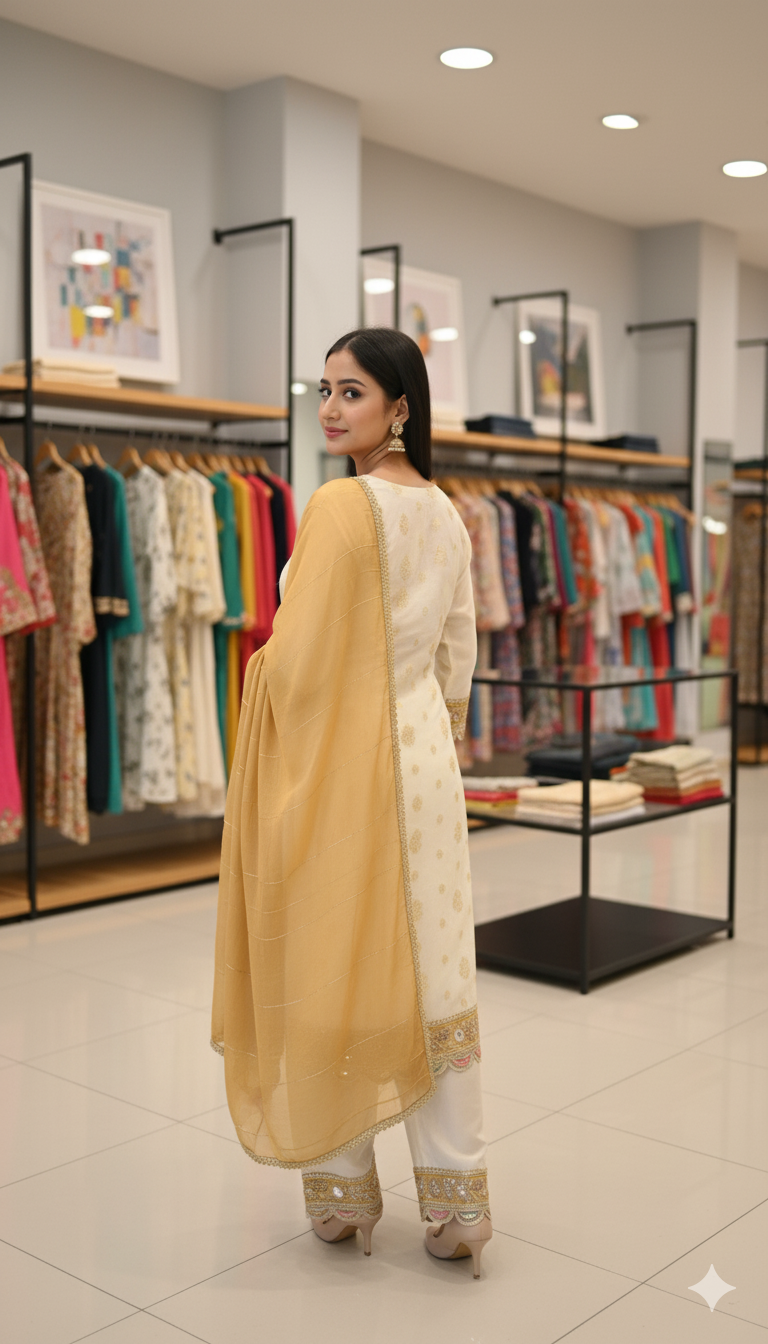 SF | Shimmer Sharara Suit | Gotta Patti & Crushed Dupatta